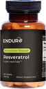 Endur Resveratrol, Healthy Γήρανση & Καρδιαγγειακό συμπλήρωμα υποστήριξης, Instant Release Antioxidant Grape Skin Extract, Gluten Free, 100mg (150 δισκία)