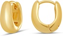 Essentials 14K Χρυσό ή Sterling Silver πλάκα δακρυγόνα Huggie Hoop 12mm