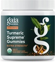 Gaia Herbs Turmeric Supreme Extra Strength Gummies - Υποστηρίζει Οίδημα Ανακούφιση για να βοηθήσει τη διατήρηση ενός ενεργού τρόπου ζωής - Lemon Ginger Γεύση - 120 Vegan Organic Gummies (40-Day Supply)