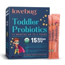 LOVEBUG Kids Probiotic Powder with Prebiotic Fiber - Toddler Immunity Support & Constipation Relief - USDA Organic Probiotics for Childrens Gut & Digestive Health (Ages 1-4) - 30 Pack (Unflavoured)