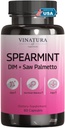 VINATURA Spearmint Leaf Capsules Supplement - Enhanced with DIM & Saw Palmetto, for Unwanted Hair, Women' Health & Skin *USA Made & Tested* - 1380mg/serving, 60 κάψουλες (30 services)