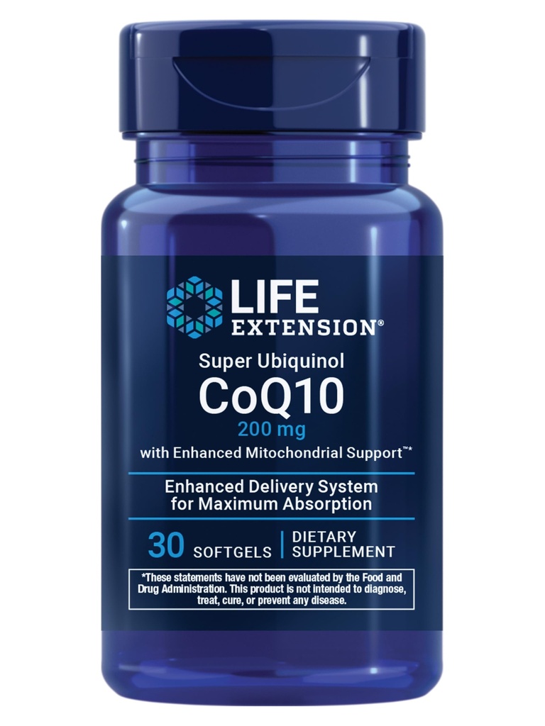 Life Extension Super Ubiquinol CoQ10 με ενισχυμένη μιτοχονδριακή υποστήριξη – 200 mg, Shilajit – Προωθεί την υγεία της καρδιάς, την ενέργεια των κυττάρων, το οξειδωτικό στρες – χωρίς γλουτένη, χωρίς γλουτένη – 30 Softgels
