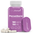 Pterostilbene Supplement 150mg, Elevate Cellular Energy, 180 Vegan Capsules, 3 Month Supply, Pure Organic Pterostilbene Extract, Made in USA, Non GMO, Clean Label, Easy Swallow Antioxidant Support