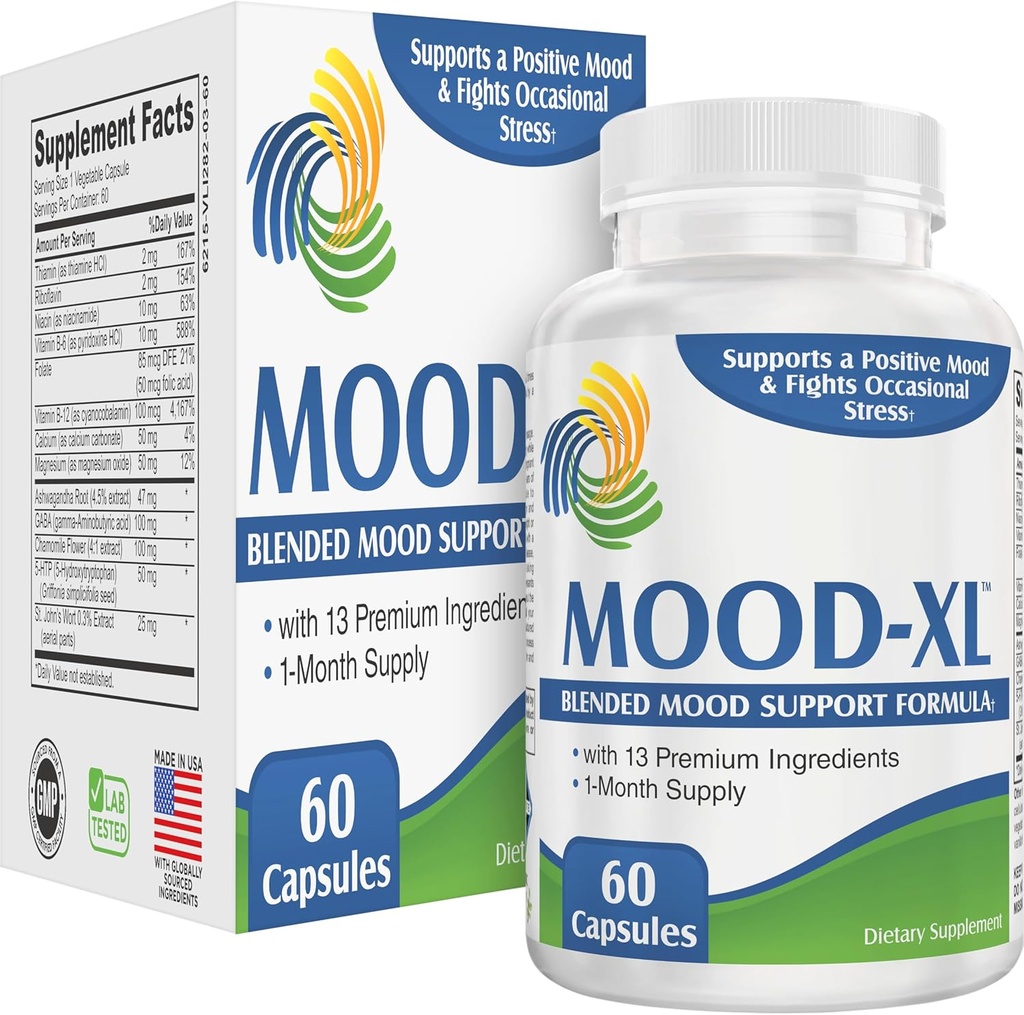 Mood-XL: 30-Day συμπλήρωμα υποστήριξης Mood (All-in-1 Blend) με 13 ενεργά συστατικά 