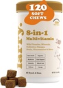 Larry 8-in-1 Dog Multivitamin Glucosamine Chondroitin 120 Count | Made in USA, Daily Dog Supplements, All Breeds Sizes