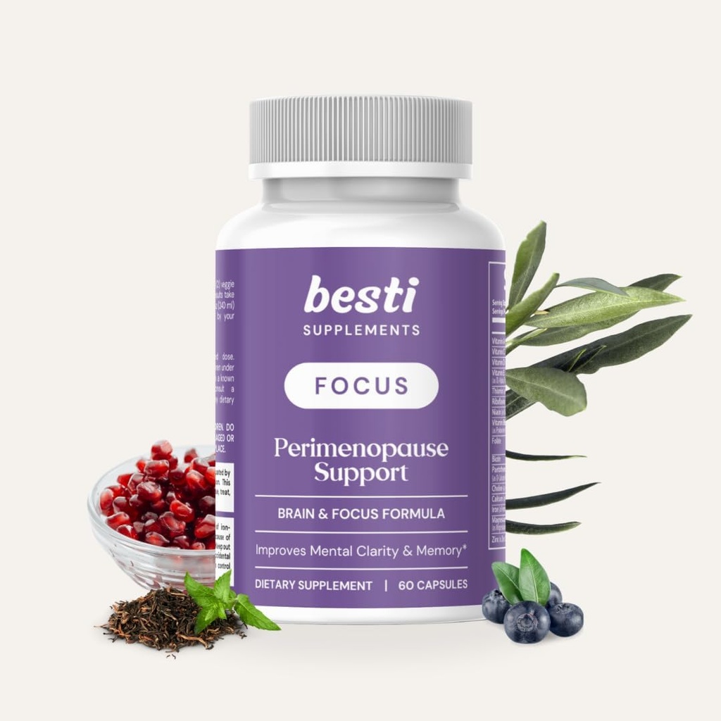 Besti Συμπληρώματα Εστίαση - Perimenopause Υποστήριξη με Focus+ Formula, 60 κάψουλες 