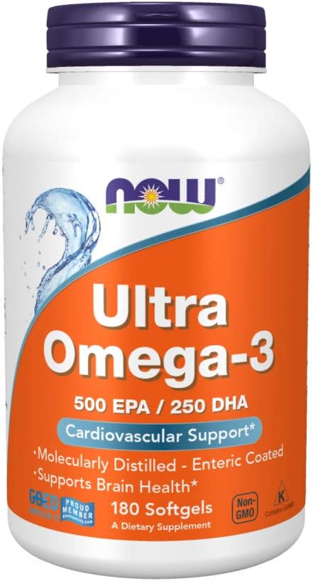 NOW Τρόφιμα - Ultra Omega-3 500 EPA/250 DHA - 180 Softgels