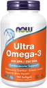 NOW Τρόφιμα - Ultra Omega-3 500 EPA/250 DHA - 180 Softgels