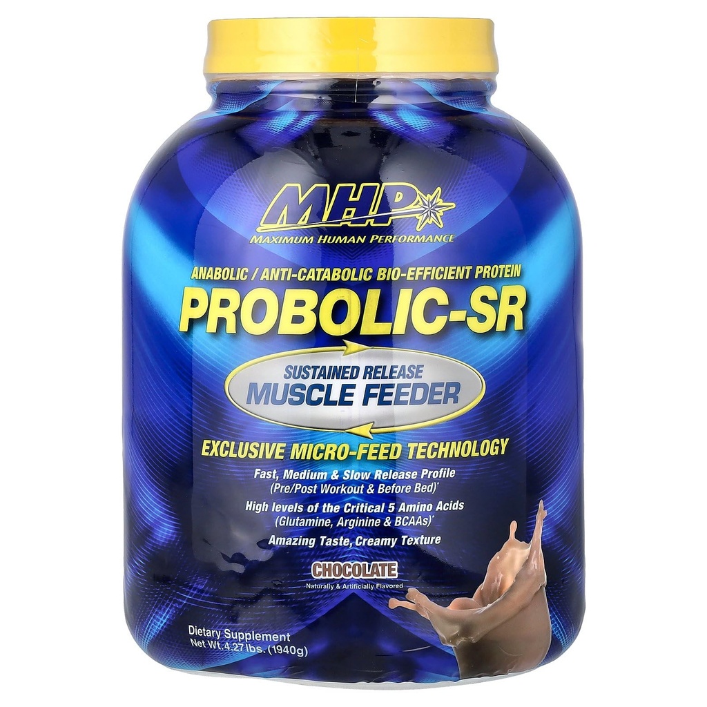 Μέγιστη Προβολική-SR ανθρώπινης απόδοσης Probolic Release Protein Powder, 24g Protein, BCAAs, Glutamine, Arginine, Pre-Workingout, Post-Workout, Nighttime Protein, 4lbs, 52 Σερβιέτες, Σοκολάτα
