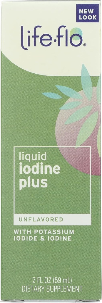 Life Flo Unflavored Liquid Iodine Plus με ιωδιούχο και ιωδιούχο κάλιο, οργανικό, 2 ουγγιά (Pack of 1)