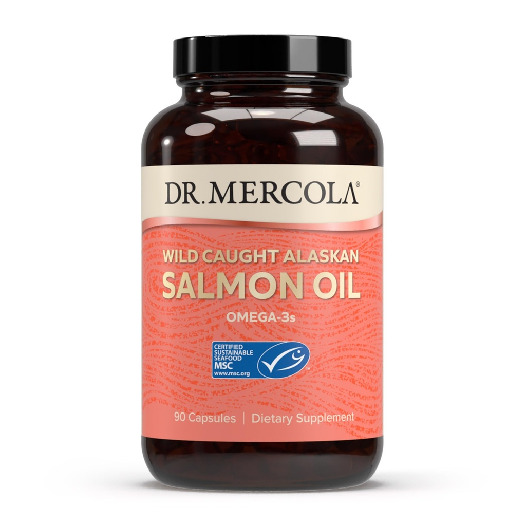 Δρ. Mercola Άγριο Λάδι σολομού της Αλάσκας, 30 σέρβις (90 κάψουλες), Ωμέγα-3, Συμπλήρωμα διατροφής, Υποστηρίζει Υγιής Εγκέφαλος & Γνωστική λειτουργία, Μη ΓΤΟ, MSC Πιστοποιημένο