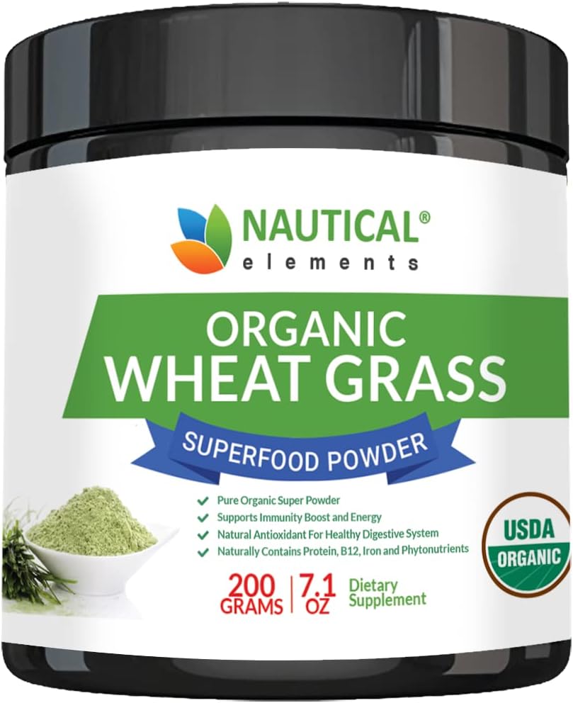 Σκόνη wheatgrass - USDA Certified Organic Wheat Grass Powder που είναι πλούσια σε αιθέρια Αμινοξέα, Χλωροφύλλη, Αντιοξειδωτικά, Λιπαρά Οξέα, Ορυκτά & Βιταμίνες - US Grown - Vegan & Non-GMO Superfoods
