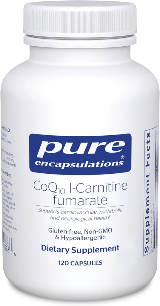Pure Encapsulations CoQ10 l-Carnitine Fumarate | Ultra-Charged Cardiovascular Support | 120 Capsules