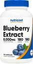 Nutricost Blueberry Extract 8000mg Ισοδύναμο (από 160mg των 50:1 Extract), 180 Κάψουλες - Χορτοφαγικά, Χωρίς Γλουτένη και Μη ΓΤΟ