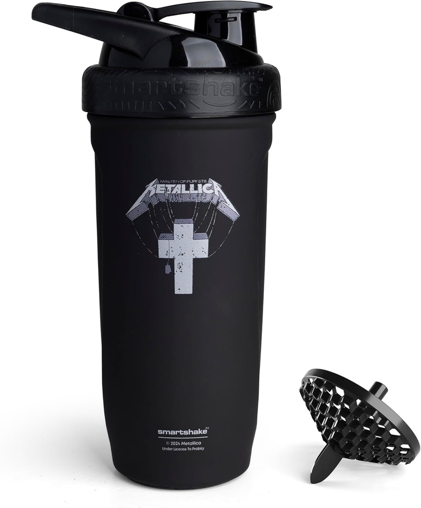 Smartshake Rockband Reforce Stainless Steel Protein Shaker Bottle 900 ml 