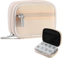 Χάπια υπόθεση Weekly Travel Pill Organizer για την τσάντα με το μετακινούμενο κουτί 7 ημερών Pill Premium Neoprene Pill Container για το ταξιδιωτικό Purse Accessory, Βιταμίνη, συμπλήρωμα, μικρά κομμάτια ρύθμισης-Κρέμα κίτρινο