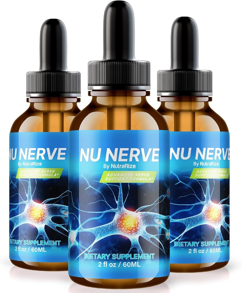 NutraRize (Pack of 3 Nu Nerve Drops, Nerve Health Support, All Natural Potent Supplement, Nutritional Formula for Healthy Nerve Growth, Official Blood Liquid Drops Reviews (90 Servings)