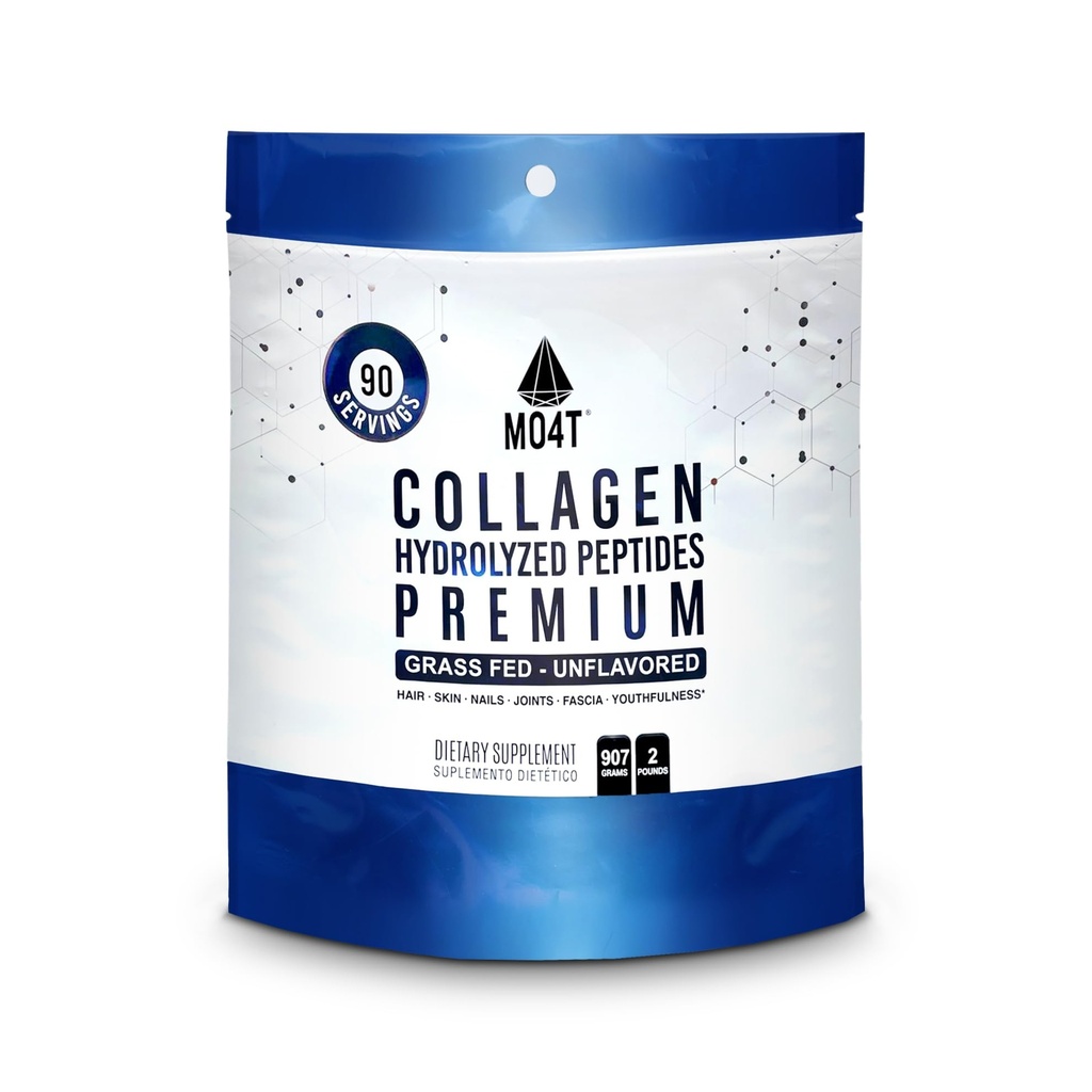 MO4T Collagen Peptides- Grass-Fed Collagen- Hydrolyzed Collagen Powder- Unflavoured- 2 Λίρες Collagen- Large Collagen Powder
