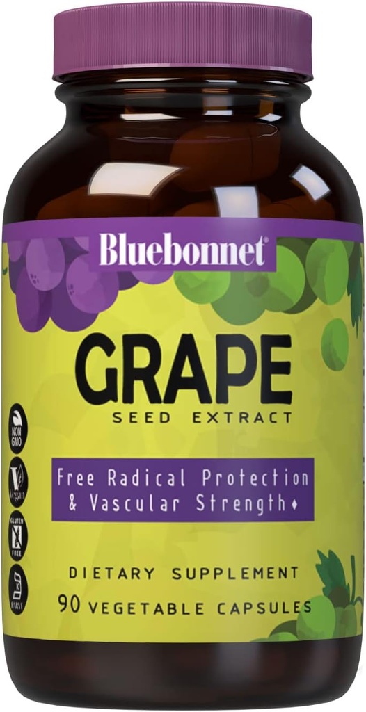 BlueBonnet Super Fruit Grape Seed Extract Supplement, 90 Count