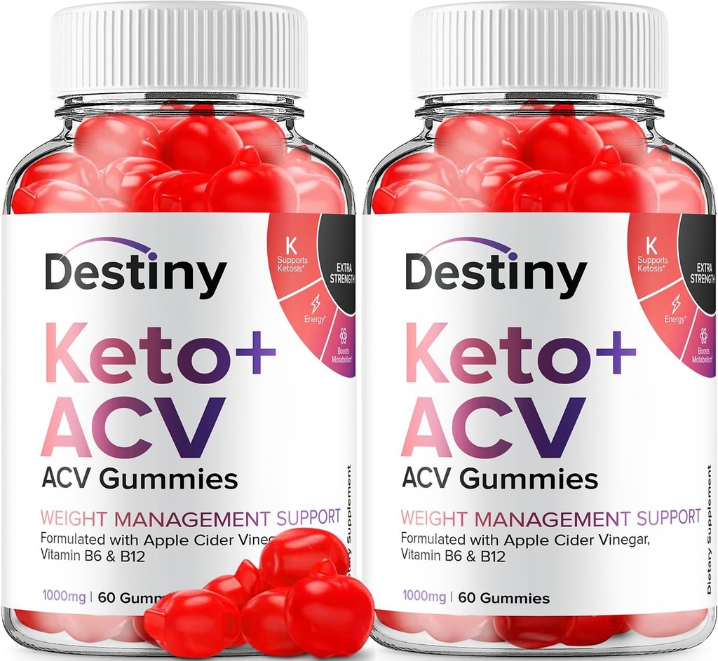 (2 Pack) Destiny Keto ACV Gummies - Advanced Formula Destiny Keto Plus ACV Gummies Apple Cider Vinegar, Διαχείριση βάρους, Destiny ACV Συμπλήρωμα διατροφής (120 Gummies)