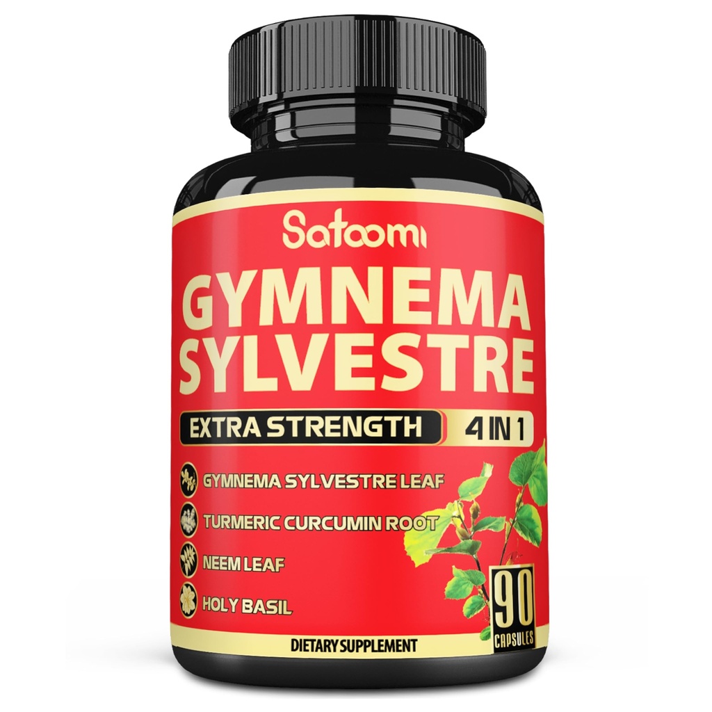 Satoomi Pure Gymnema Sylvestre Capses Extract - 90 κάψουλες για 3 μήνες - Σε συνδυασμό με Neem Leaf, Holy Basil & Turmeric Curcumin Root