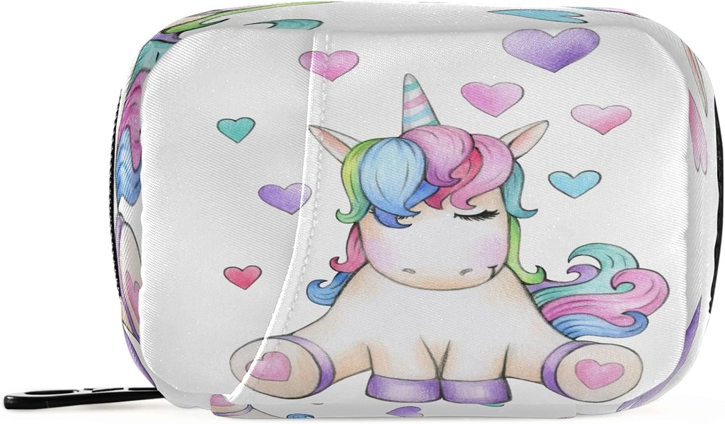 Fantasy Animal Unicorn Pill Box 7 Day Pill Υπόθεση Travel Pill Τσάντα Organizer με Zipper Φορητή Εβδομαδιαία περίπτωση Συμπαγές μέγεθος για τον κάτοχο συμπλήρωμα βιταμίνης