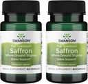 Swanson Full Spectrum Saffron (Whole Ground Stigmas)-Herbal συμπλήρωμα Προώθηση της Φυσικής Υποστήριξης Mood & Διαχείριση Στρες - Βιολογικό Ισπανικό συμπλήρωμα Saffron-(60 κάψουλες Veggie, 15mg Κάθε) 2 συσκευασία