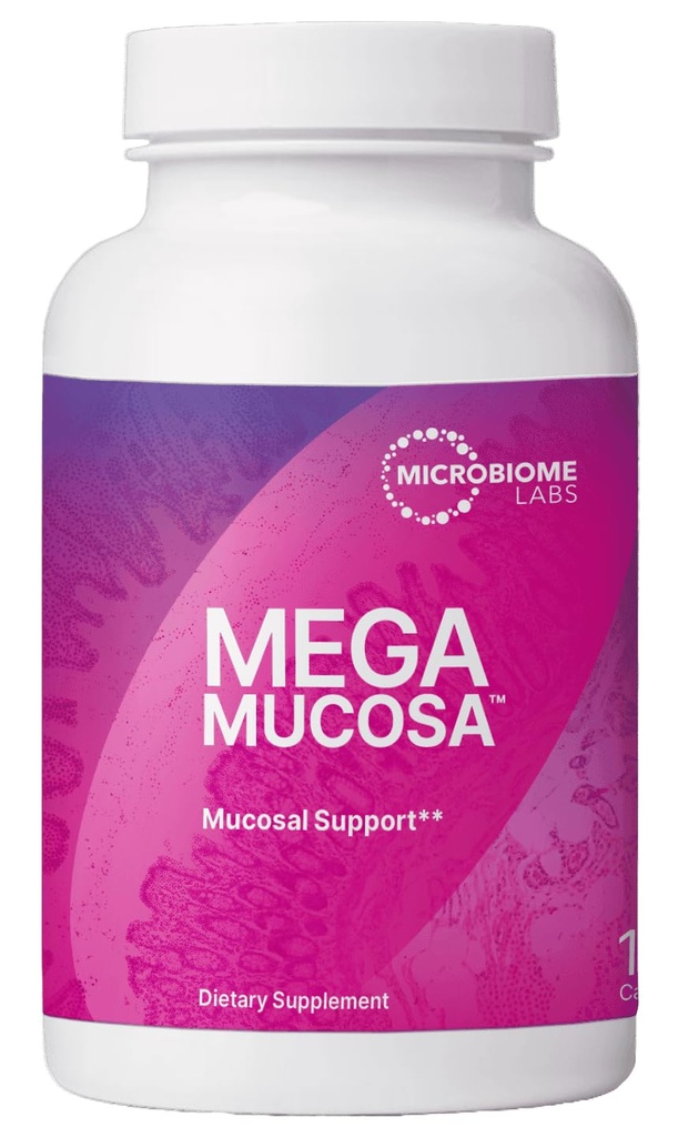 Microbiome Labs MegaMucosa - Amino Acids Supplement with Dairy-Free Immunoglobulins - Gut Health + Immune Support for Women & Men - for Complete Mucosal Support (180 Κάψουλες)