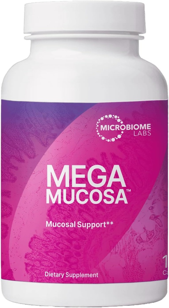 Microbiome Labs MegaMucosa - Amino Acids Supplement with Dairy-Free Immunoglobulins - Gut Health + Immune Support for Women & Men - for Complete Mucosal Support (180 Κάψουλες)