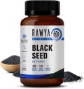 RAWYA Nutrition Black Seed Extract, Nigella Sativa, Black Cumin Seed Powder, 500 mg Each, Promotes Wellness, Flexibility, and Radiant Skin, Halal, Vegan, Pure & Natural Supplement - 120 Vegan Capsules