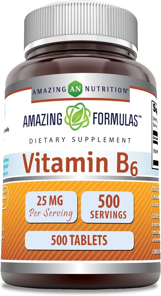 Amazing Formulas Vitamin B6 (Pyridoxine) 25 Mg Συμπλήρωμα 