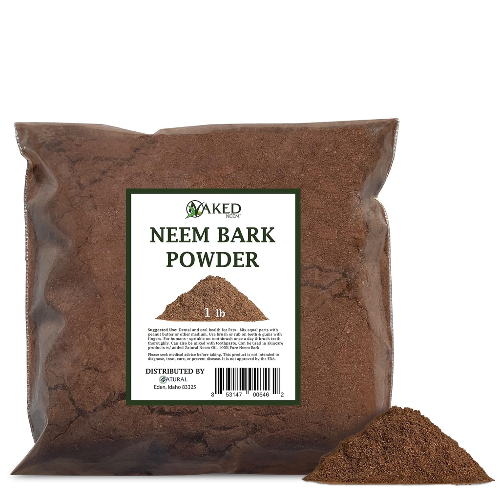Zatural Pure Neem Bark Powder | Premium Azadirachta Indica Supplement for Gut, Digestion, Immunity & Full Body Support | Herbal Wellness (16oz Powder)