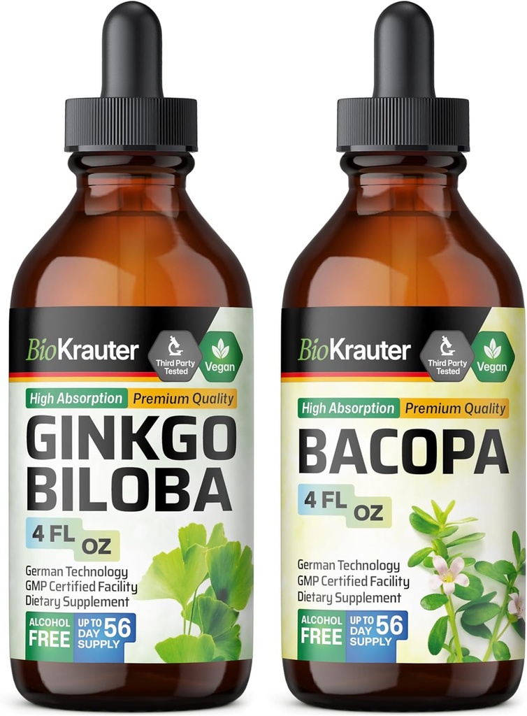 BIO KRAUTER Bakopa Βάμμα 4 Fl. Oz. + Ginkgo Biloba Βάμμα 4 Fl. Oz.