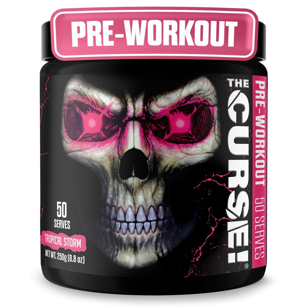 JNX SPORTS The Curse! Tropical Storm Pre Workout Powder with Creatine – Extreme Energy Preworkout for Men & Women – 50 Servings – L Citrulline, Beta Alanine & Caffeine for Pump, Strength & Focus