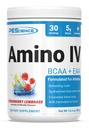 PEScience Amino IV BCAA & EAA Powder, Essential Amino Acids, Taurine, Ηλεκτρολύτες για την ενυδάτωση και την αποκατάσταση των μυών, Ζάχαρη Δωρεάν για άνδρες & γυναίκες, Post προπόνηση - Λεμονάδα φράουλα, 30 Υπηρεσίες