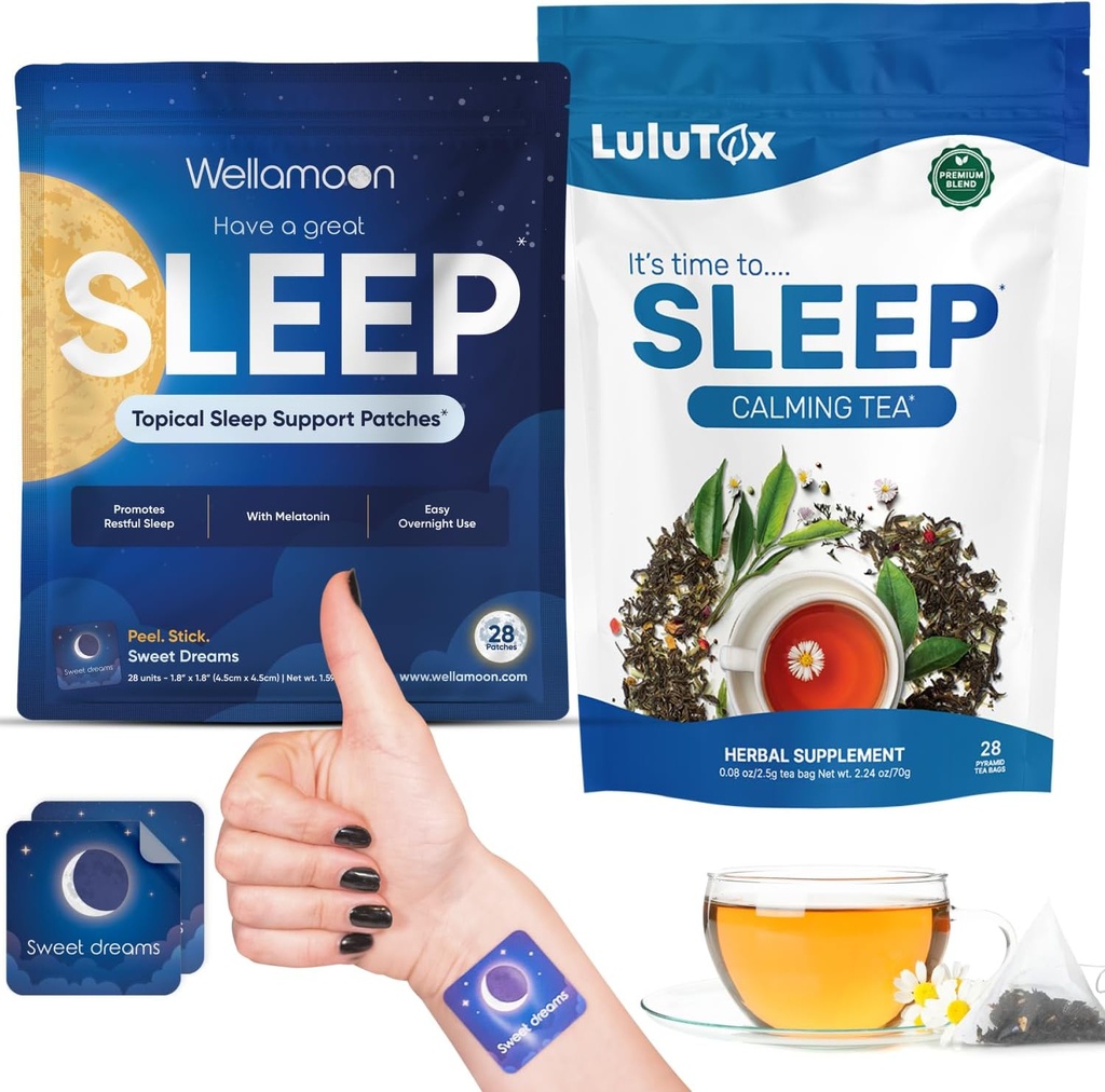 Wellamoon Sleep Patches & Lulutox Sleep Tea Bundle (28 Patches & 28 Services)