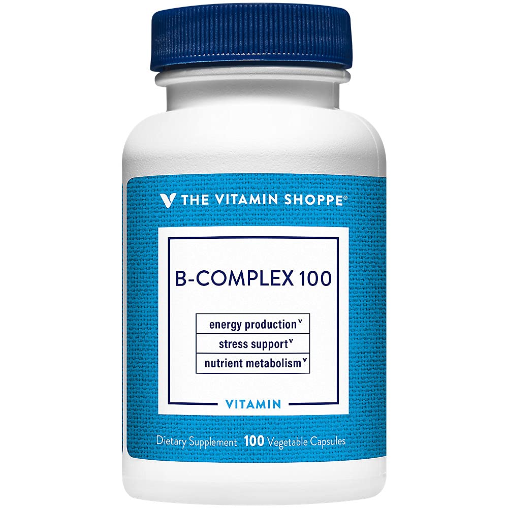 Το σύμπλοκο Vitamin Shoppe B 100 – Υποστηρίζει την παραγωγή ενέργειας, τη λειτουργία του νευρικού συστήματος & το θρεπτικό μεταβολισμό – Εξαιρετική πηγή Β1, Β2, Β6, Β12, Νιασίνη, Φολικό οξύ & Βιοτίνη (100 Veggie Caps)