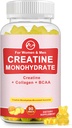 Creatine Monohydrate Gummy για γυναίκες & άνδρες, συμπληρώματα κρεατίνης, ζάχαρη δωρεάν, μασώμενα, για την υποστήριξη των μυών