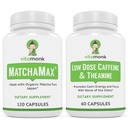 VitaMonk Energy & Focus Bundle: MatchaMax Organic Ιαπωνικές κάψουλες Μάτσα χαμηλής δόσης καφεΐνη και θεανίνη