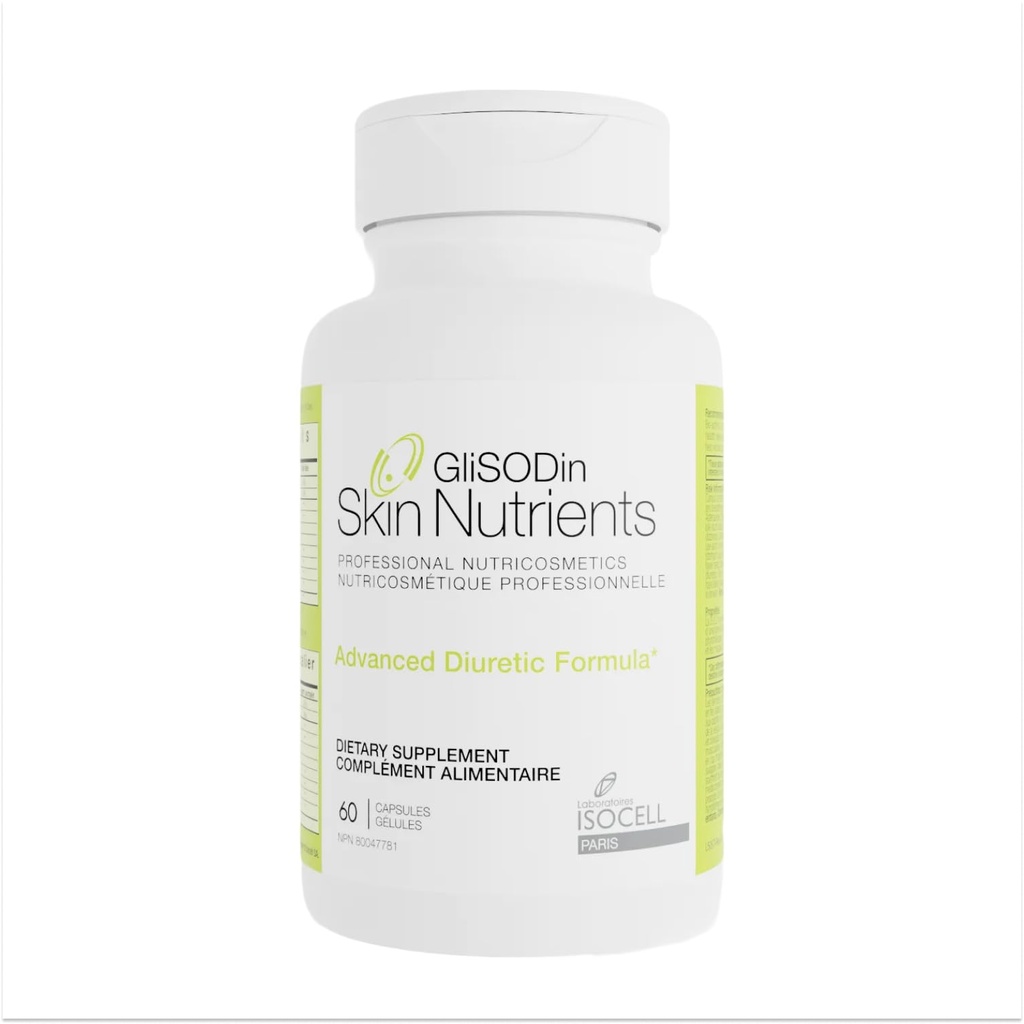Glisodin Diuretic - Nutraceutical enhances Natural Drainage to Reduce The Swelling associated with Fluid Retention - Has Purification Properties That Assist in eliminating toxins - 60 Capsules