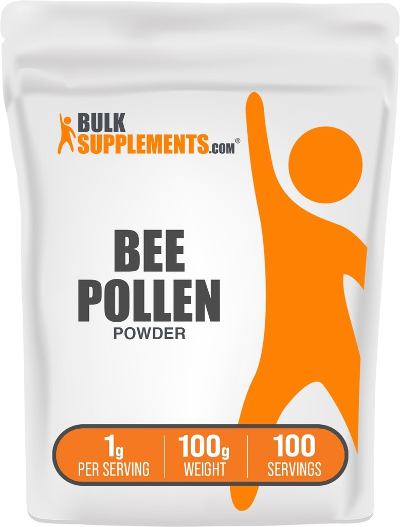 BulkSupplements.com Bee Pollen Powder - Superfood Supplement, Bee Pollen Supplement, for Immune Support - Χωρίς γλουτένη, 1g per Serving, 100g (3.5 oz) (Pack of 1)