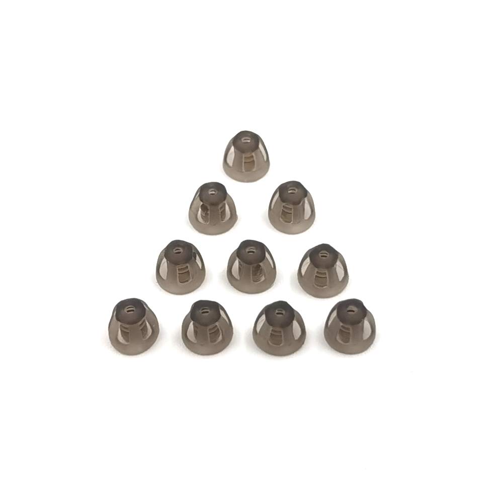 Hearing Aid Domes Smoky Gray Tips Ear Pieces Comfortable for Open Fit BTE Sound Amplifier PSAP Kit Invisible, except for RIC 5mm (S * 10)