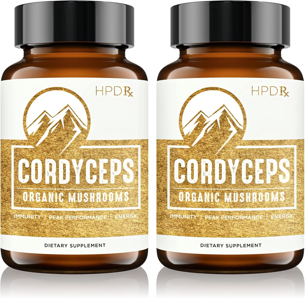 HPD Rx Premium Organic Cordyceps Mushroom Extract Performance Supplement για την Ενέργεια, την Αντοχή και την Ανοσία 