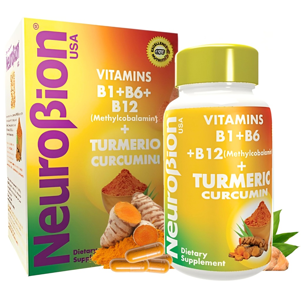 Neurobion Turmeric Curcumin 650 mg συμπλήρωμα βοτάνων για αντιοξειδωτική υποστήριξη, υψηλής απορρόφησης Ultra Poent Turmeric Supplement Multivitamins Complex με B12, 40 κάψουλες