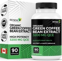 Renew Actives High Potency Green Coffee Bean Extract - 800mg per Serving Green Coffee Bean Extract with 50% Chlorogenic Acid for Antioxidant Benefits - Made in Canada - 90 Vegan Capsles