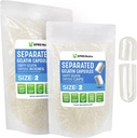XPRS Nutra Gelatin Μέγεθος 2 Χωριστές κάψουλες - 1000 μετρητές κενές κάψουλες χωρίζονται σε τσάντες - μέγεθος 2 χάπια Ζελατίνης Κενά για συμπλήρωμα DIY πλήρωσης