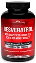 Resveratrol Supplement - 1400mg Extra Strength Formula with Grape Seed Extract and Green Tea Extract - 60 Veggie Capsules
