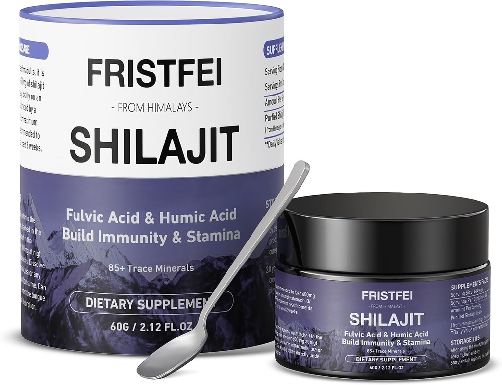 Shilajit Καθαρό Ιμαλαΐων Βιολογικός χρυσός βαθμός Φυσικό Shilajit Resin για άνδρες & γυναίκες - Himalayn Shilajit με 85+ Trace Minerals & Fulvic Acid, 60 γραμμάρια
