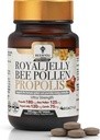 Bee and You Royal Jelly Tablet, Propolis Extract, Bee Pollen, 100% Φυσικό Superfood, Ultra Pure, συμπλήρωμα υποστήριξης ανοσοποιητικών, βελτίωση της ενέργειας, εστίαση, αντιοξειδωτικά, Fresh, Keto, Παλαιό, Χωρίς γλουτένη 60ct