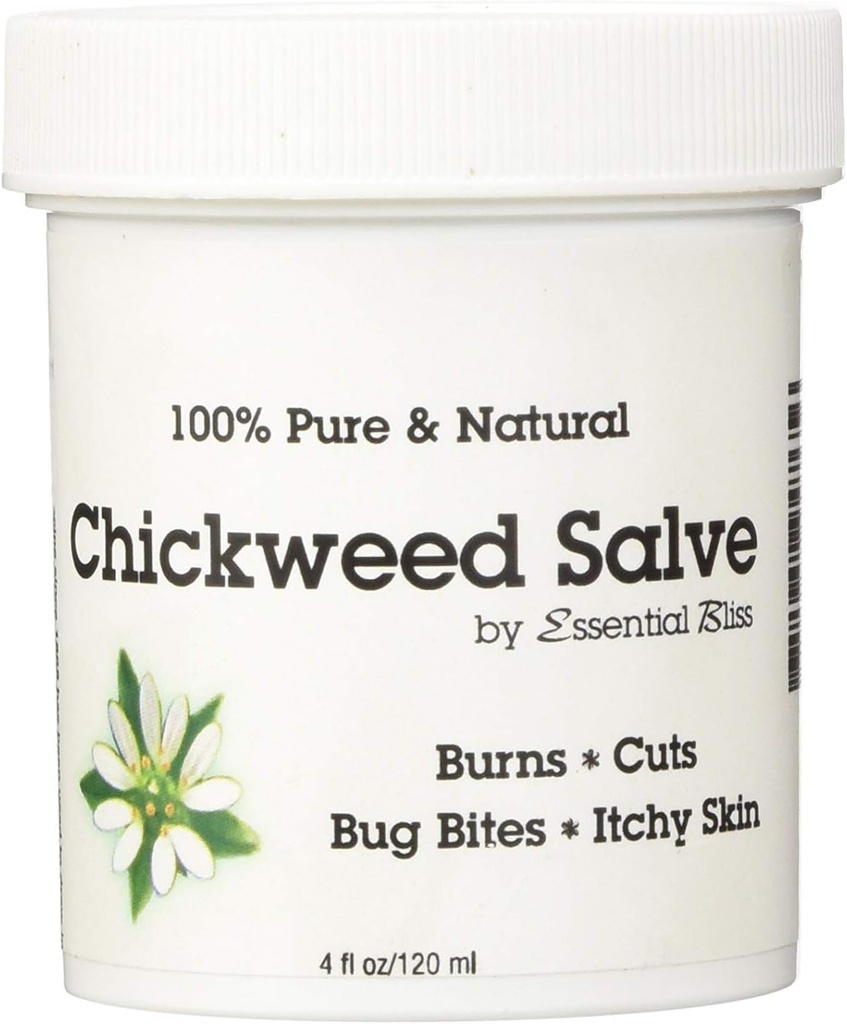 Chickweed Salve 4OZ * 100% Pure * All Natural Organic No Additives * Soothing Anti Itch Cream * Provides Relief from Dry Skin